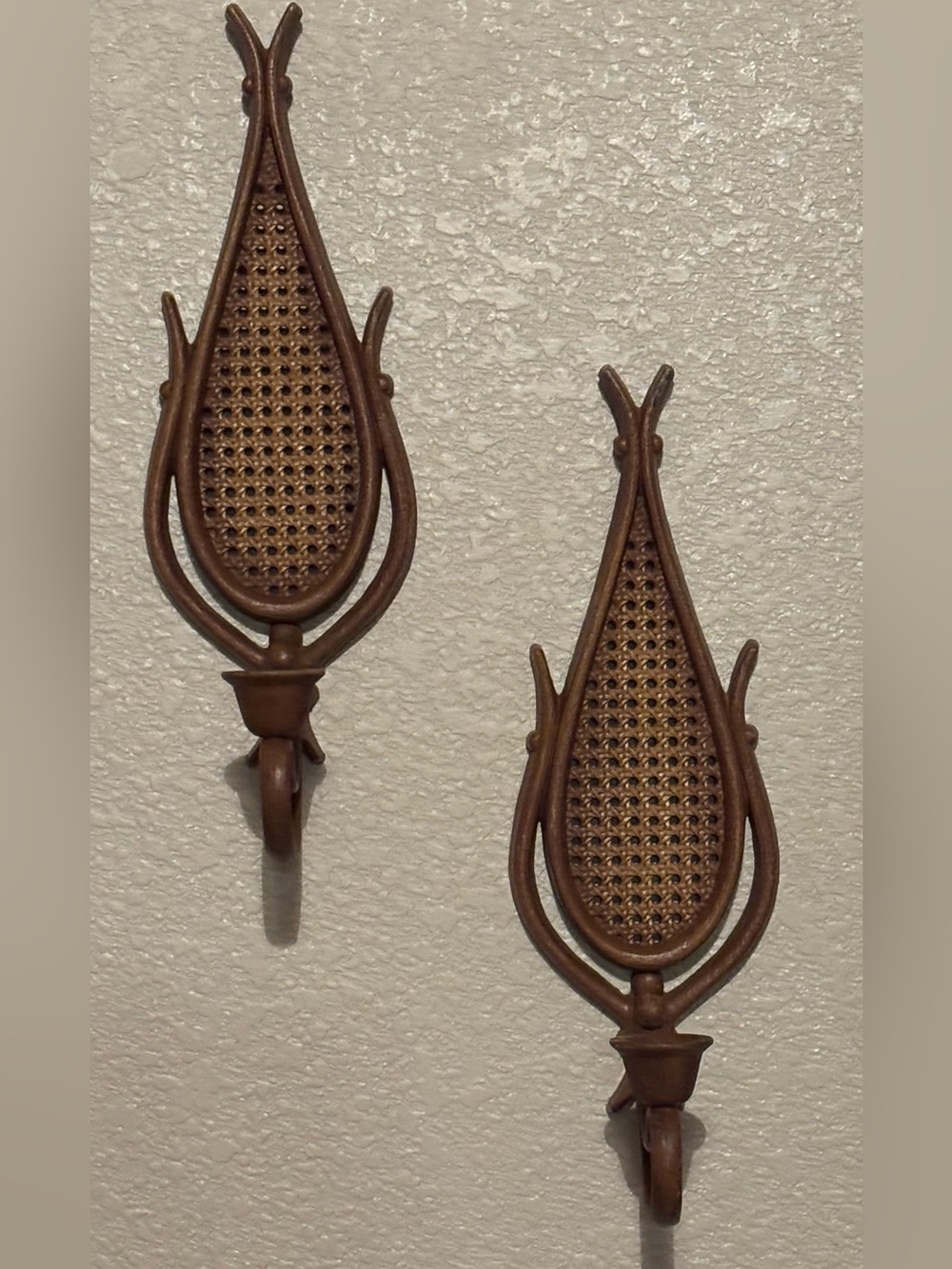 Vintage Homco Plastic Candle Holders Wall Sconces Made In USA Set of 2